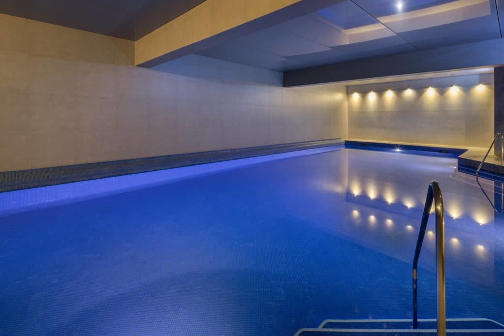 Pool lighting installed by Celect Electrical Services at a London leisure facility